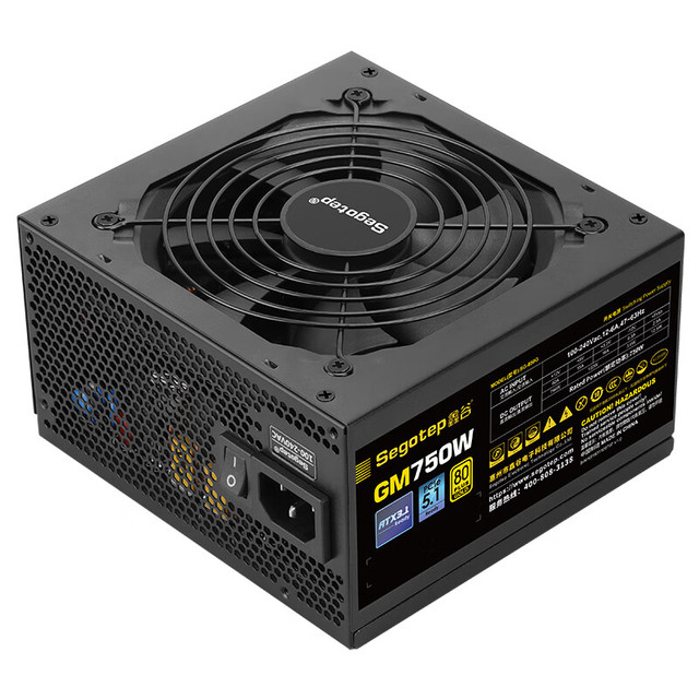 Segotep GM750W 80PLUS Gold Fully Modular ATX3.1 Power Supply,12V 2x6 Connector,Wide Voltage,for RTX5060Ti 5070Ti Gaming Desktop
