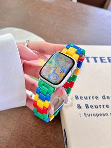 <span class=keywords><strong>Precio</strong></span> al por mayor hebilla plegable de acrílico inteligente bloque de colores correa de resina de PC correa de reloj para <span class=keywords><strong>Apple</strong></span> <span class=keywords><strong>Watch</strong></span> Band 10 9 46MM Ultra <span class=keywords><strong>SE</strong></span> - Product Image 3