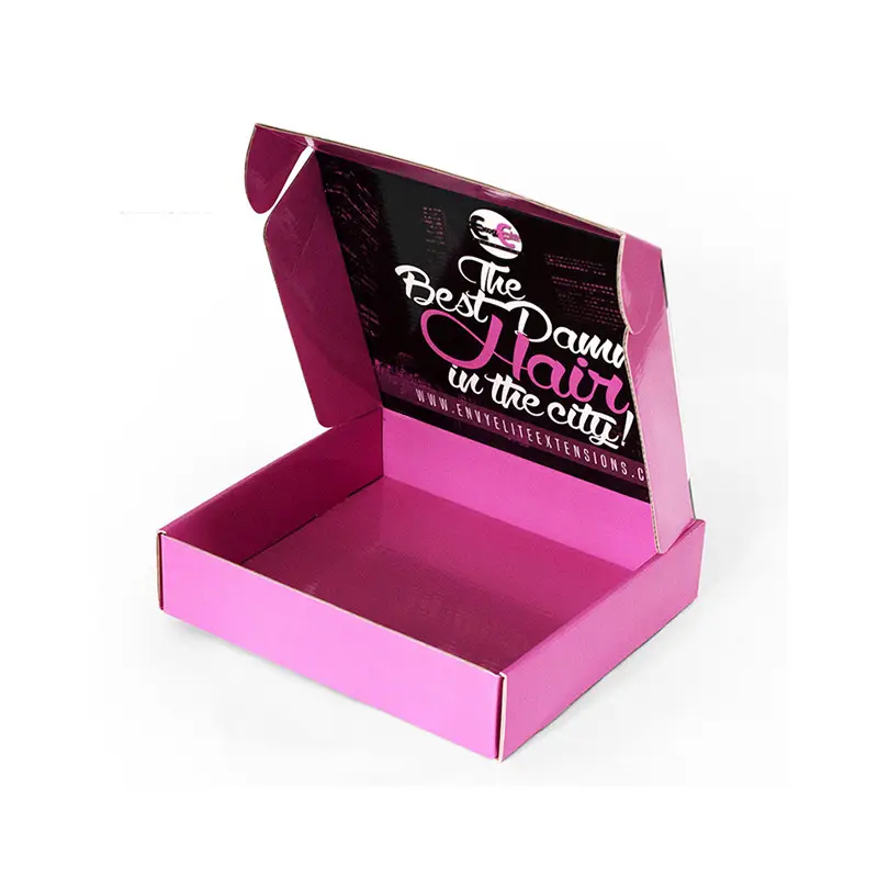 Versand Mailer Box Wellpappe Faltbare Box Benutzer definiertes Logo Rosa Versand boxen für kleine Unternehmen