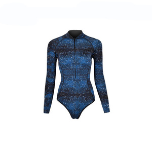 Traje de baño de una pieza con cremallera y estampado tie-dye 2026, traje de baño deportivo <span class=keywords><strong>vintage</strong></span> de manga larga, traje de surf para <span class=keywords><strong>mujer</strong></span>, ropa de playa - Product Image 6