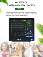 Moniteur Multiparamétrique Portable ECG Tensiomètre Soins Vétérinaires Moniteur Vital Portable pour Animaux Écran TFT 15 Pouces