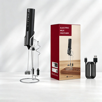 Mousseur à lait électrique portable avec protection contre la surchauffe, batterie longue durée 1500 mAh, pour latte, crème aux œufs, purée pour bébé