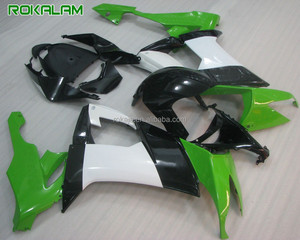 Carenados ZX10R 2008 de 2009 para <span class=keywords><strong>Kawasaki</strong></span> <span class=keywords><strong>2010</strong></span> <span class=keywords><strong>Ninja</strong></span> <span class=keywords><strong>ZX</strong></span>-<span class=keywords><strong>10R</strong></span> 08 09 10 <span class=keywords><strong>ZX</strong></span> <span class=keywords><strong>10R</strong></span> Sportbike verde blanco negro Carrocería completa carenado - Product Image 1