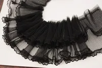 Dentelle à volants plissés pour robes Costumes bricolage artisanat couture garniture en dentelle à volants simples, garniture en dentelle d'organza à volants