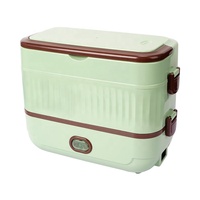 Boîte à lunch électrique durable à grande capacité HUFA HF-05 verte 110V/220V, double couche en acier inoxydable chauffant, vente en gros