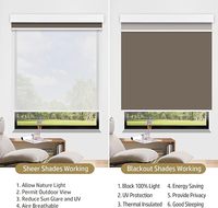 Livraison Gratuite Stores Enrouleurs Horizontaux Intégrés à Motif Uni Double Couche Anti-UV Imperméables Ignifuges Taille Personnalisable
