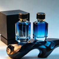 Flacon de parfum en verre transparent de luxe de 50 ml avec bouchon de parfum, flacons pulvérisateurs cosmétiques, emballage en gros