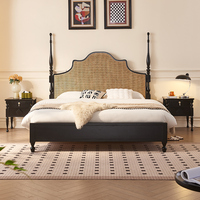Cadre de lit en bois massif de luxe moderne pour chambre à coucher, dernier design en tailles King, Queen et Double pour usage domestique Koweït EAU