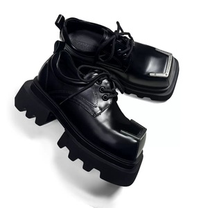 Manufacture Custom Thick-Soled British Trendy Unisex Autumn Waterproof Casual <b>Shoes</b> Man Lace Square Toe <b>Working</b> Loafers for <b>Men</b> - Product Image 2