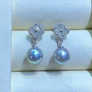 SGARIT gros bijoux perle boucles d'oreilles pendantes 7-8mm 925 argent Sterling japon <span class=keywords><strong>Akoya</strong></span> naturel mer eau perle boucles d'oreilles goutte - Product Image 4
