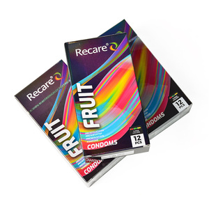 Préservatifs Recare Color Plain Fruit Flavor 0,06 mm ultra fins, 3 couleurs, 12 pièces par boîte, vente en gros - Product Image 5