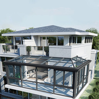 Véranda de jardin, véranda moderne, styles personnalisés, kits de véranda coulissante en verre pour terrasse