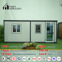 Maison préfabriquée mobile 4 chambres en panneaux sandwich acier léger, conteneur extensible 20ft 40ft, installation rapide