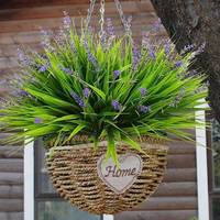 Herbe artificielle topiaire lavande simulée élégante et durable pour la maison, le salon, la table à manger, l'extérieur, l'été, le plastique