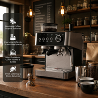 Máquina de Café Espresso Semiautomática OEM con Molinillo Integrado, Intensidad Ajustable, Operación con un Toque, para Uso Comercial en Cafeterías