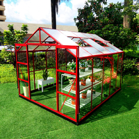 Serres de jardin - Ensemble complet de structure de serre avec panneaux en verre trempé