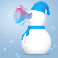Vibrateur Suceur Clitoridien Bonhomme de Neige 10 Modes Etanche Silicone USB Rechargeable Femmes Jouet Sexuel Noel