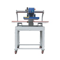 Presse pneumatique automatique à chaud pour étiquettes à double station d'impression numérique pour cuir de t-shirt