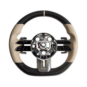 Volant en cuir perforé et fibre de carbone C217 W211 W212 W221 W222 C63 GLA45 C43 SLC pour <span class=keywords><strong>Mercedes</strong></span> Benz S63 AMG Upgrade - Product Image 6