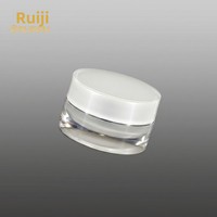 Botol Sampel Krim Leher Lebar Akrilik/PS 0.5oz Strength Factory, Kemasan Perawatan Kulit Kosmetik, Logo Kustom Model 018