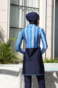 工厂低价中庸长袖伊斯兰服装泳衣3pc传统穆斯林服装布基尼泳装 - Product Image 6