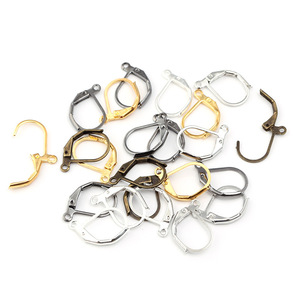 D Shaped French <b>Hook</b> Earrings Metal Plated For Earring Making Jewelry Findings Drop Shape 10 Pcs - Product Image 3