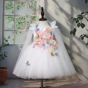 Wholesale Factory 2026 <strong>Girls</strong> Princess <strong>Dress</strong> Wedding Applique 3D Flowers Flower <strong>Girl</strong> <strong>Dress</strong> Puffy Children <strong>Dress</strong> - Product Image 2