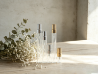Flacon pulvérisateur d'échantillon de parfum minimaliste haut de gamme, portable, 2ml 3ml 5ml 10ml, atomiseur en verre transparent rechargeable, vente directe d'usine