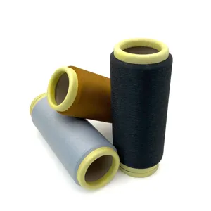 China supplier polyester cover spandex yarn 30/75 double covered yarn with black polyester
