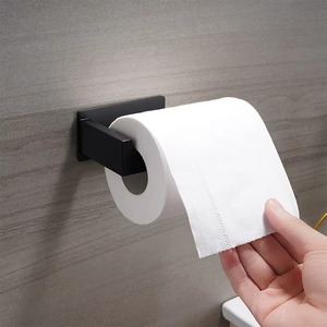 Custom Design Black Brushed Chrome 304 Stainless Steel Toilet <b>Paper</b> <b>Holder</b> Kitchen Bathroom Adhesive <b>Roll</b> <b>Paper</b> <b>Holder</b> - Product Image 4
