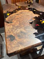 Plateau de table en bois avec résine époxy fleurie, haute qualité, noyer veiné, ensemble de meubles pour cuisine, salle à manger et bar/salon