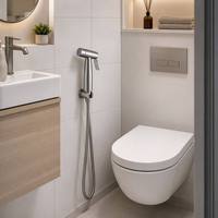 Pulvérisateur de Bain de Siège Portable à Double Fonction en Acier Inoxydable avec Accessoires de Salle de Bain SUS304