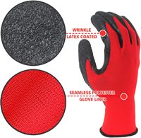 Guantes de Trabajo de Seguridad Recubiertos de Látex con Forro de Poliéster 13G, Resistentes a las Arrugas, Antideslizantes y Resistentes al Desgaste