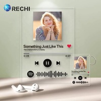 RECHI personnalisé acrylique Spotify Code musique signe affichage mur Art musique Album Plaque impression UV acrylique musique Record Art signe