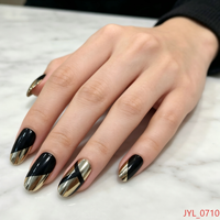 Ensemble de 24 faux ongles réutilisables de forme carrée, en matériau ABS, pré-conçus, longueur moyenne, pour femmes, à utiliser sur les doigts