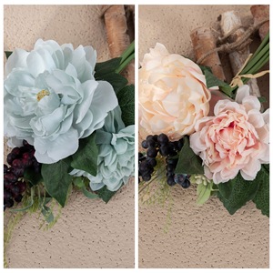 ช่อดอกโบตั๋นประดิษฐ์ CallaFloral สีฟ้าอ่อน สีพีช สีชมพู สัมผัสเหมือนจริง สำหรับตกแต่งงานแต่งงาน - Product Image 3