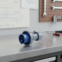 Prises électriques industrielles étanches HFE IP67 3 broches 2P+E 220V 16A, mâles et femelles, avec mise à la terre standard