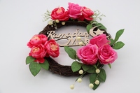 Couronne murale en roses artificielles, vente en gros, plante de pivoine, fleurs, pour noël