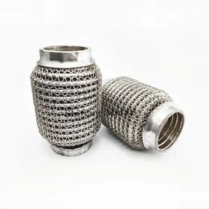 Stainless Steel 304 Flex Pipe Exhaust Bellow Tube Flex Coupler With Mesh Interlock Super Flexible Bellows