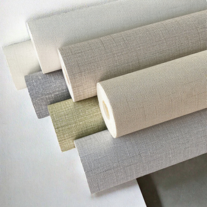 Rollo de Papel Tapiz de PVC Tejido de Lino Moderno, Impermeable, Color Sólido, para Decoración de Paredes de Dormitorio, Sala de Estar u Hotel - Venta al por Mayor - Product Image 3