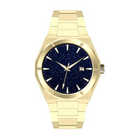 Montres de luxe pour hommes, cadran scintillant analogique, affichage automatique de la date, bracelet en acier inoxydable lumineux personnalisé, or rose, tendance populaire