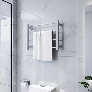 Sèche-serviettes numérique en acier inoxydable 304 poli miroir argenté avec minuterie, chauffant, pour hôtel, maison, salle de bain - Product Image 6