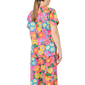 <b>Plus</b> <b>Size</b> Casual Abstract Digital Print Women Top Extended Sizing 190 Gsm Satin Finish Jersey Eco-Friendly Breathable Summer - Product Image 4