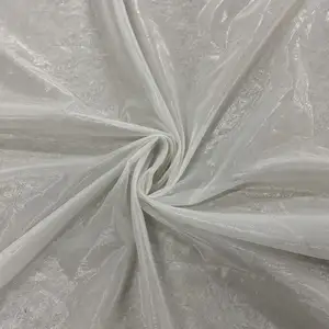 Lishi-tissu en Polyester à Texture lumineuse, blanche PURE, Lame métallique, Lurex, pour la robe