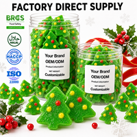Bonbons gélifiés halal en forme de sapin de Noël, saveur fruitée acidulée, vente en gros, fabrication sur mesure OEM ODM, marque privée, fabricant TIKTOK