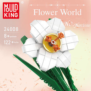 MOULD <span class=keywords><strong>KING</strong></span>-Ensemble de jouets pour filles, briques décoratives de fleurs créatives, <span class=keywords><strong>jouet</strong></span> de jardin, Narcisse, DIY, 24008 - Product Image 2