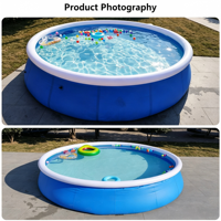 Aufblasbarer Familienpool für Kinder und Erwachsene, Outdoor und Indoor, Garten, oberirdisch, rund, groß, PVC-Netz, 457 cm, Wasserspiel, Sommer