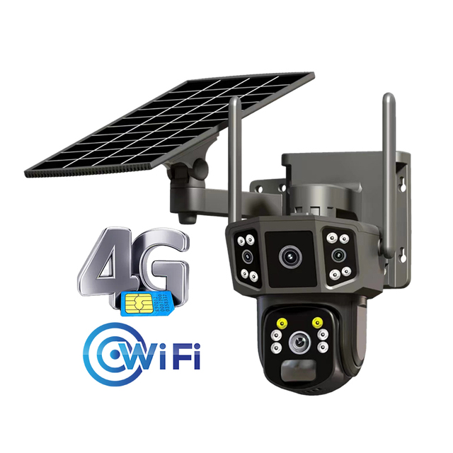 V380 Pro New Dual Triple Lens 4MP 6MP Solar Battery Powered Security Camera System CCTV Ptz 1080P Network Camera With SIM Card