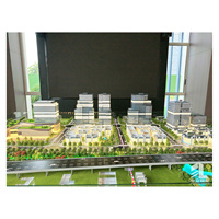 Modelo de escala arquitectónica moderna personalizable para parques industriales, hoteles y villas LED con luces, construcción de plástico duradero