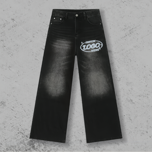 Pantalones de mezclilla para hombre desgastados de piernas anchas holgados con logotipo personalizado del fabricante, vaqueros de diseñador para hombre con lavado ácido de calle - Product Image 4